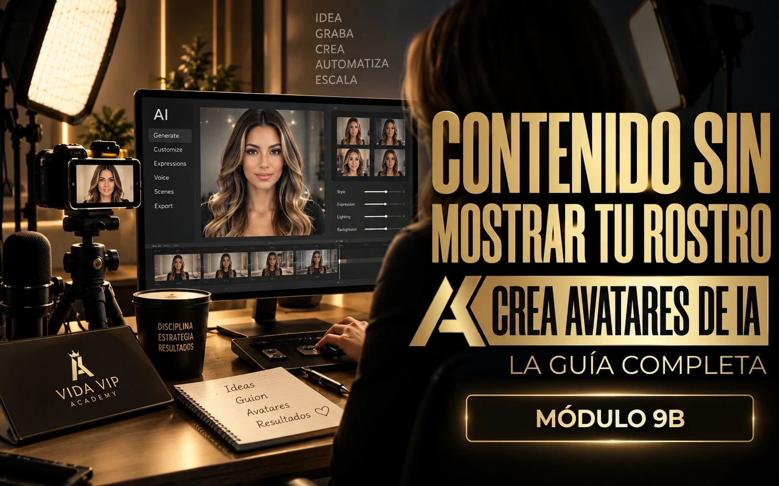 Contenido sin mostrar tu rostro — VIDA VIP Academy